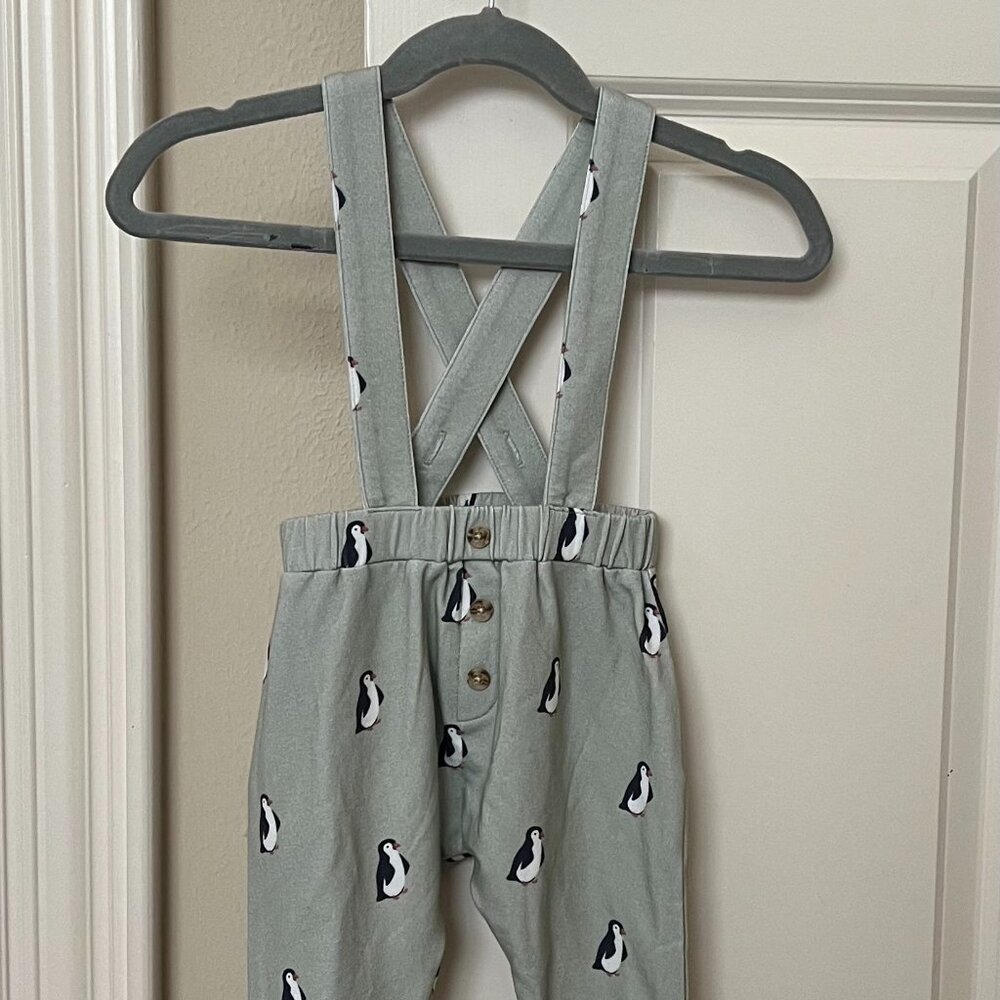 Baby Sprouts - Penguin Suspenders/Overalls